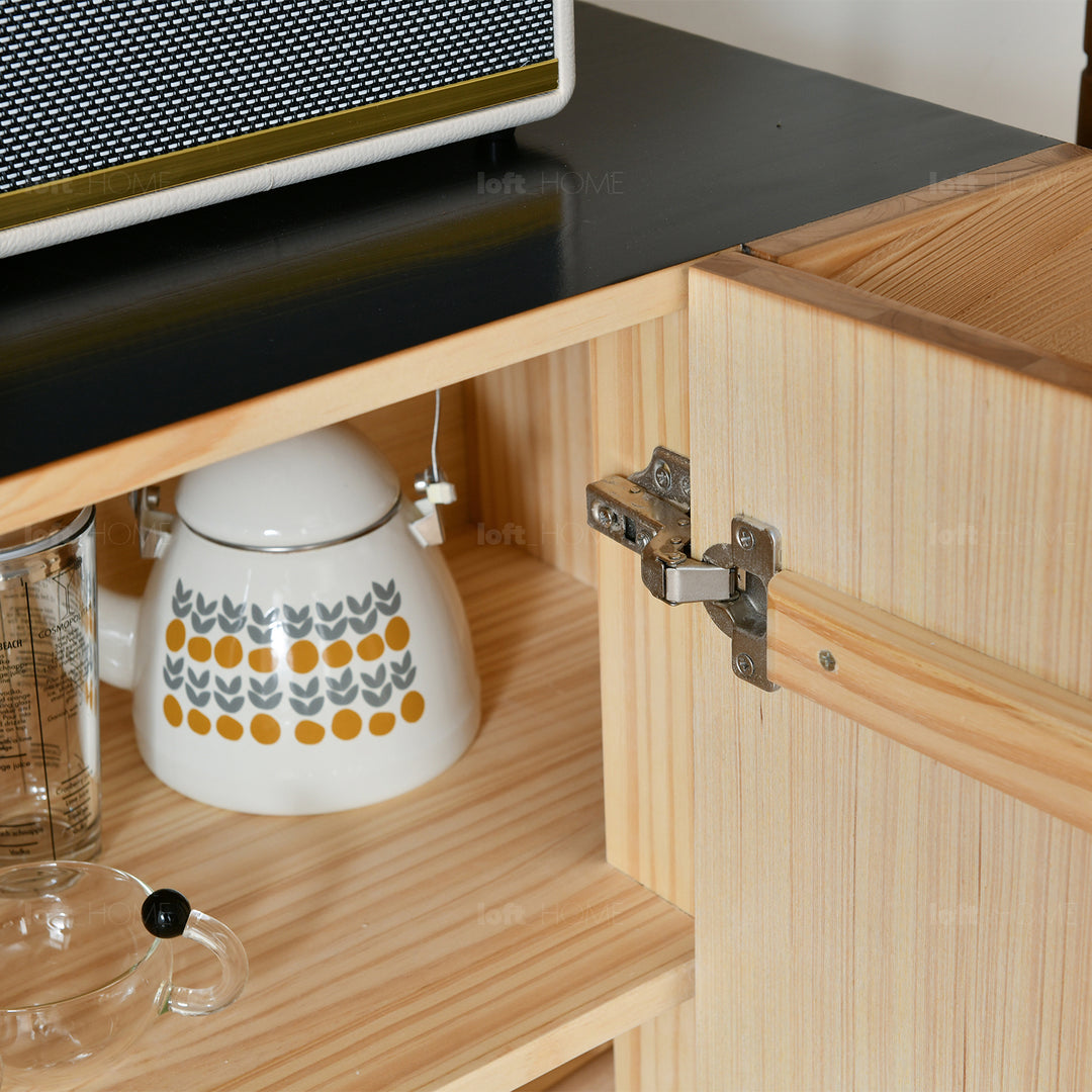 Scandinavian Wood Storage Cabinet CHEVRON Detail