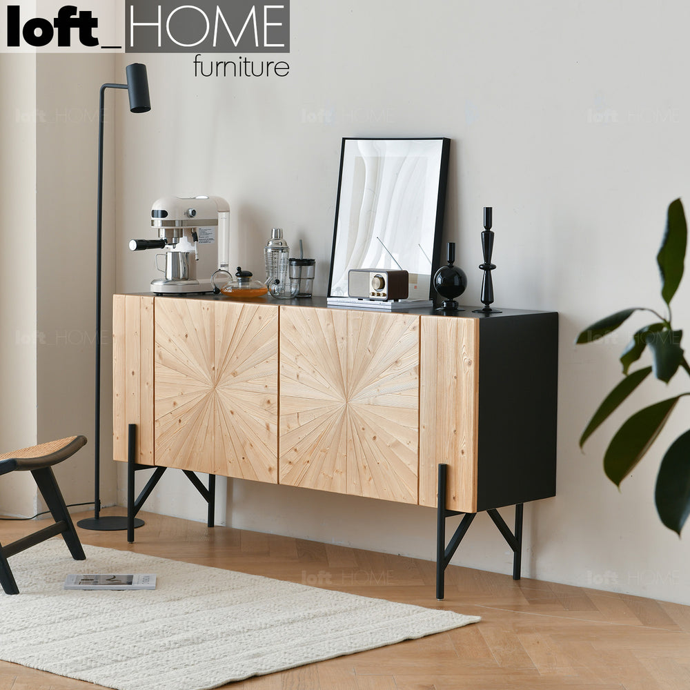Scandinavian Wood Side Cabinet RADIAL Primary Product