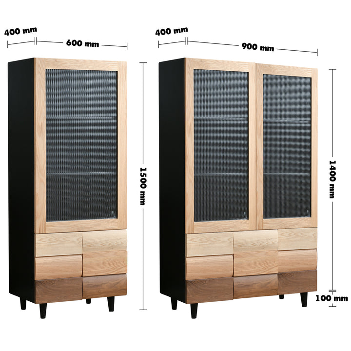 Scandinavian Wood Display Shelf VARIATION Size Chart