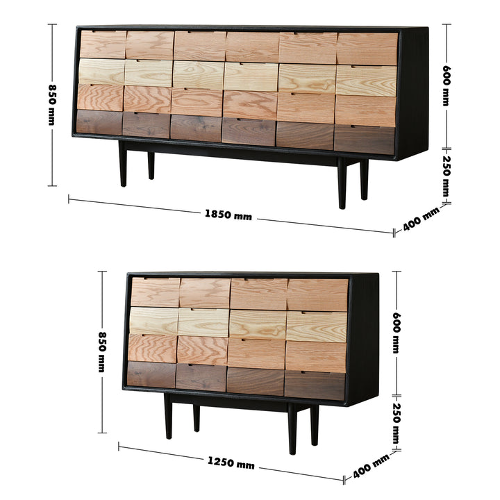 Scandinavian Wood Cabinet WABI SABI Size Chart