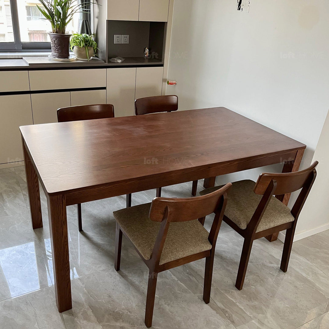 (Fast Delivery) Scandinavian Wood Dining Table ROTTER Panoramic
