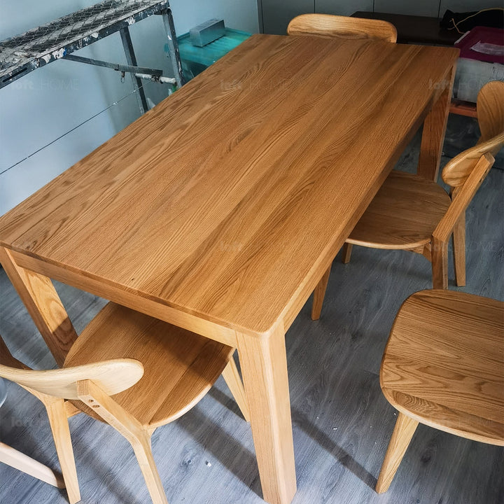 (Fast Delivery) Scandinavian Wood Dining Table ROTTER Detail