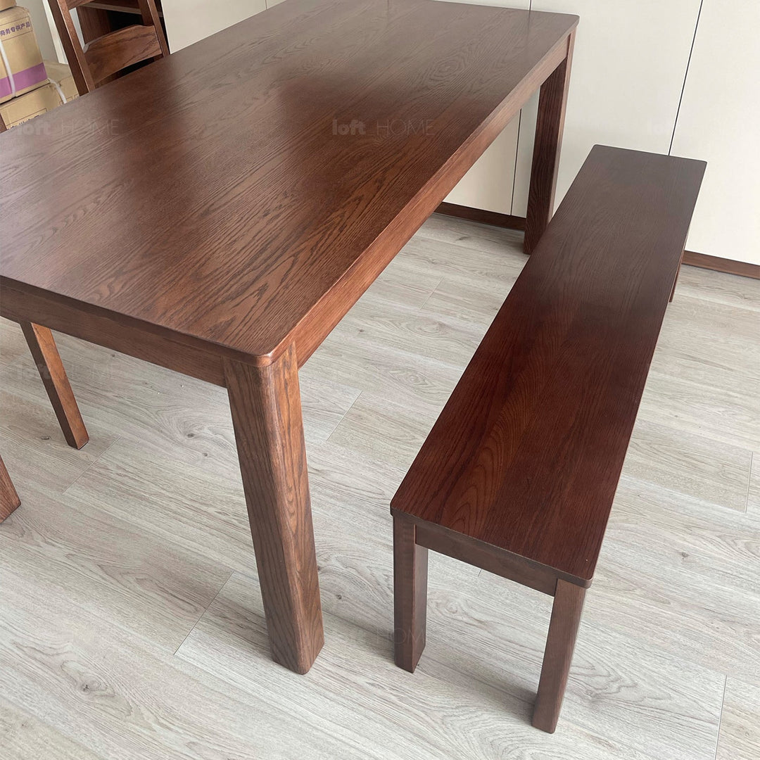 (Fast Delivery) Scandinavian Wood Dining Bench ROTTER Close-up