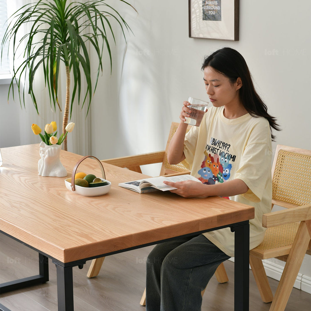 Scandinavian Wood Dining Table CLASSIC OAK In-context