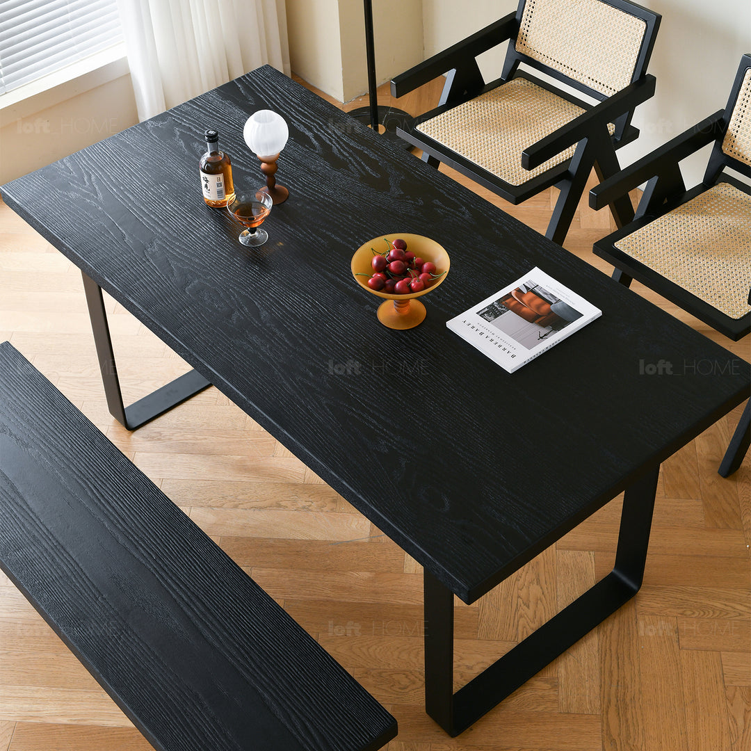 Scandinavian Wood Dining Table U SHAPE OAK Detail 3