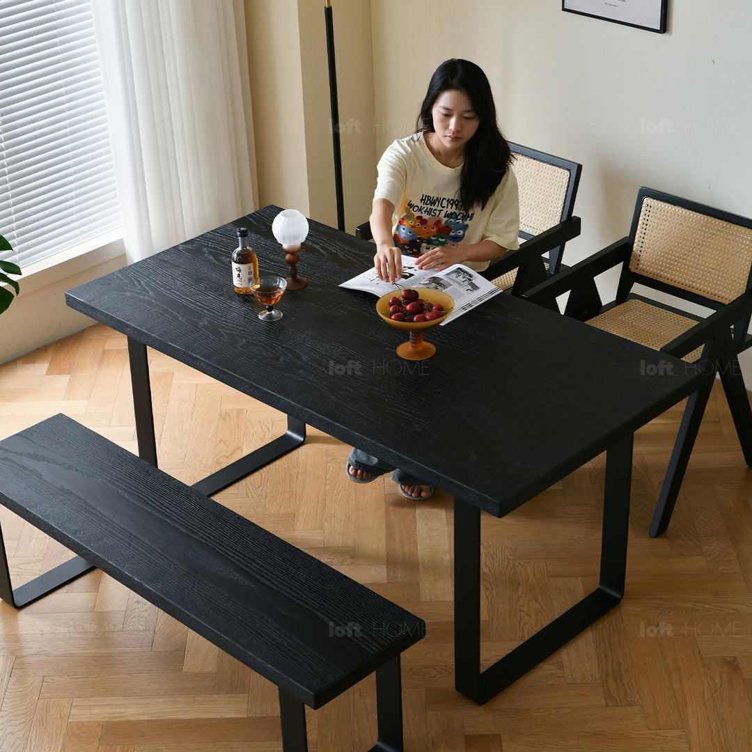 Scandinavian Wood Dining Table U SHAPE OAK Detail 5