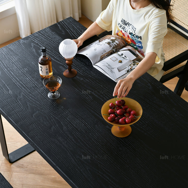 Scandinavian Wood Dining Table U SHAPE OAK Detail 6