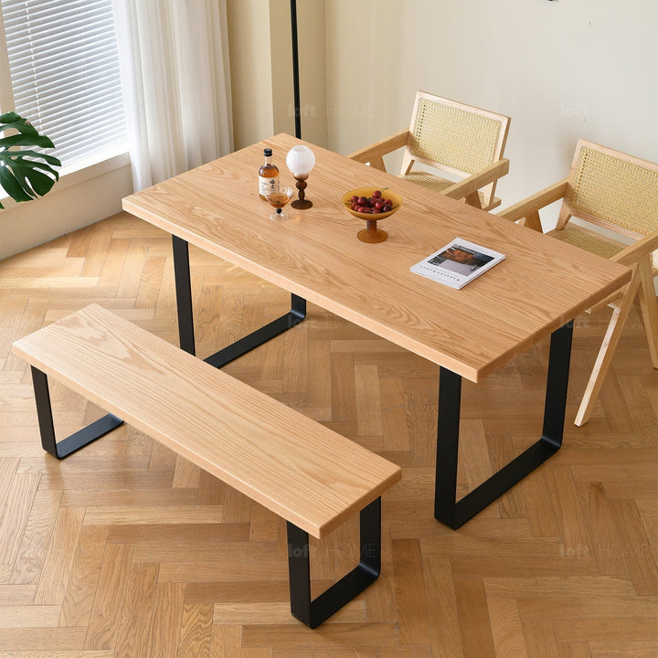 (Fast Delivery) Scandinavian Wood Dining Table U SHAPE OAK Environmental