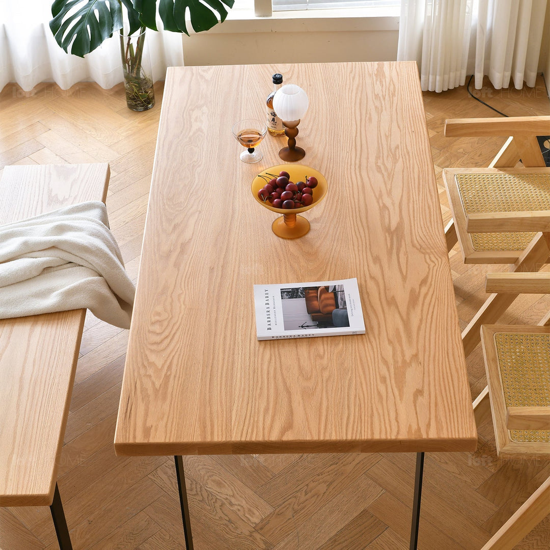 (Fast Delivery) Scandinavian Wood Dining Table U SHAPE OAK In-context