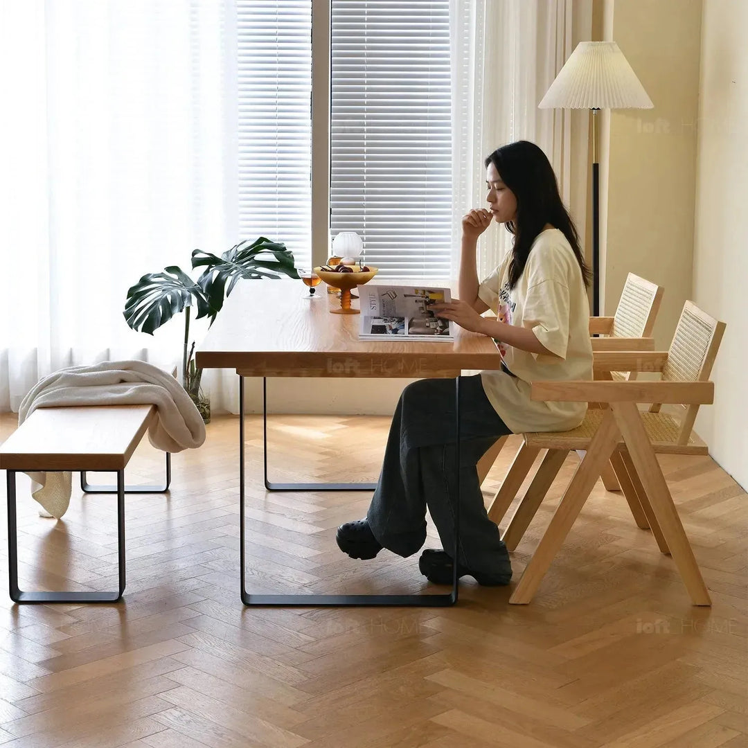 (Fast Delivery) Scandinavian Wood Dining Table U SHAPE OAK Detail