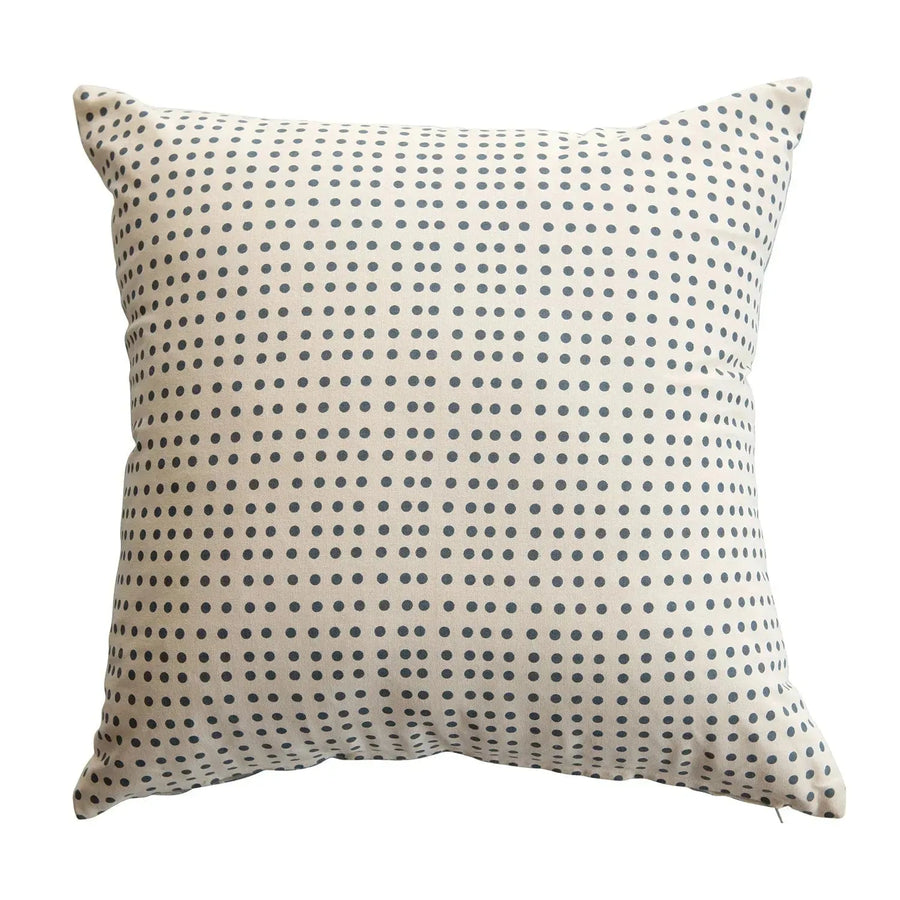 20" square cotton pillow w/ farm print & printed back, blue â© primary product view.