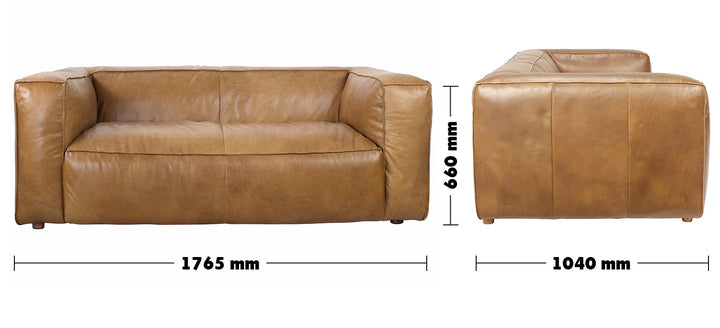 Vintage Genuine Leather 2 Seater Sofa ANTIQUE MASTER Size Chart