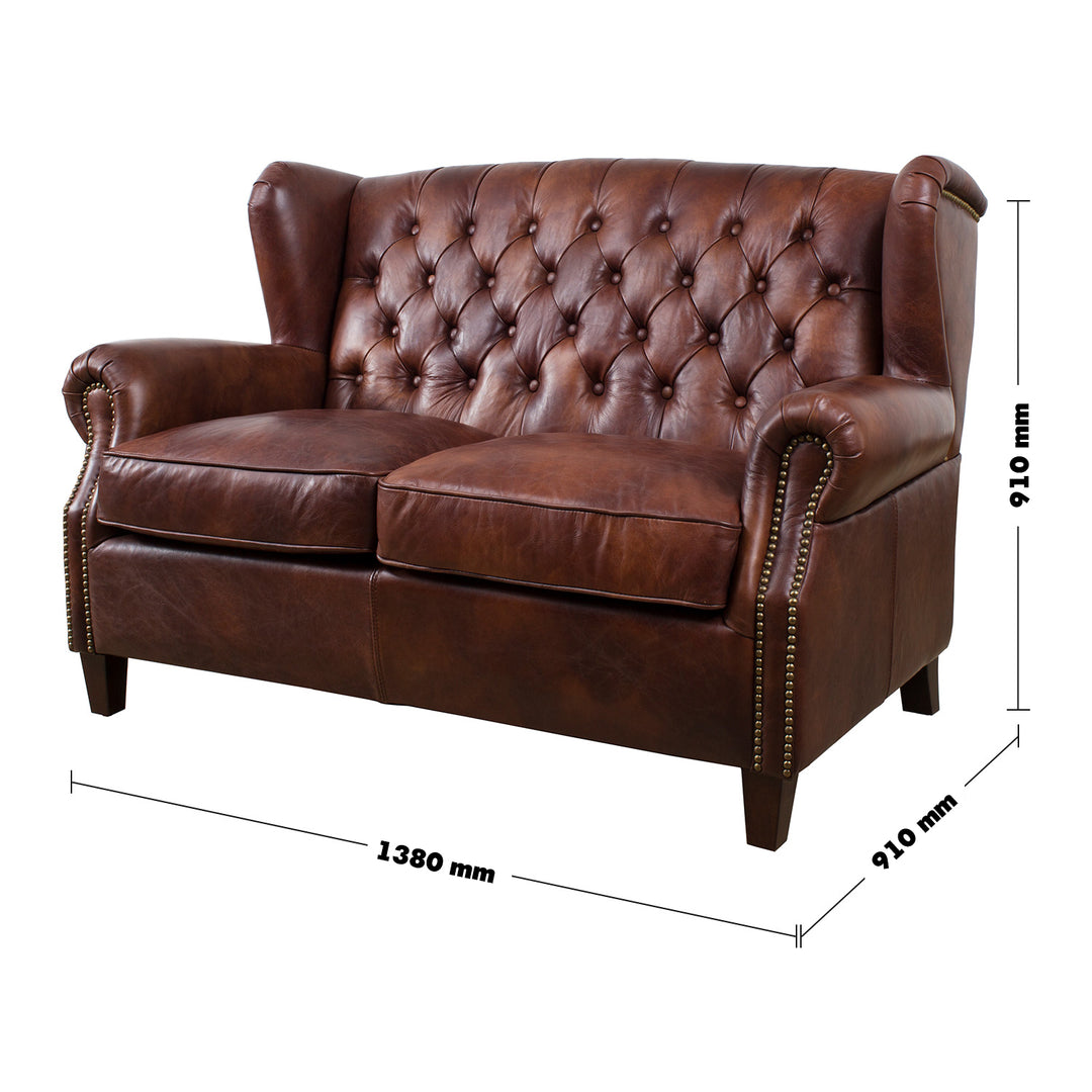 Vintage genuine leather 2 seater sofa franco size charts.