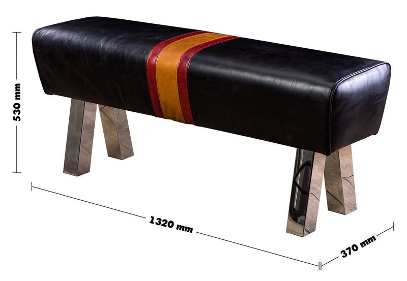 Vintage Genuine Leather Bench CHOCOLUSH Size Chart
