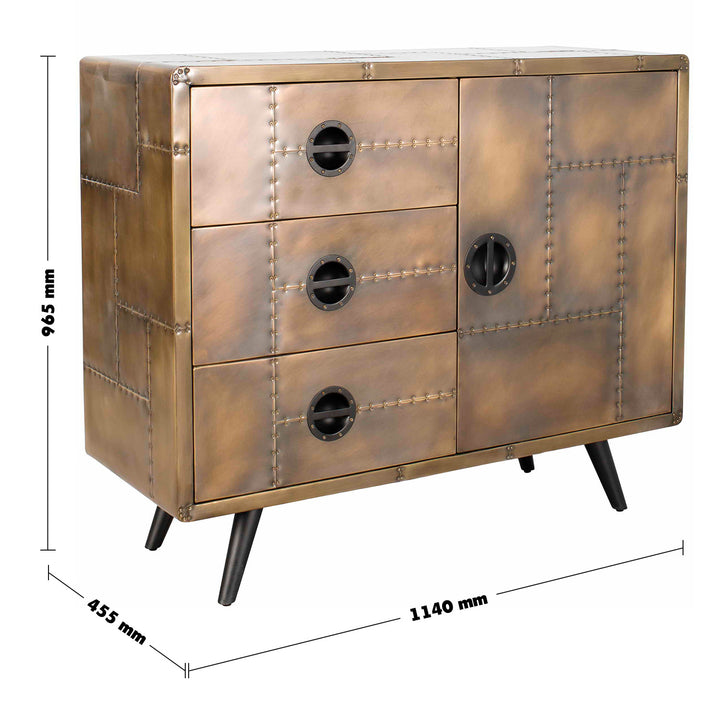 Vintage Aluminium Drawer Storage Cabinet JETBRASS Size Chart