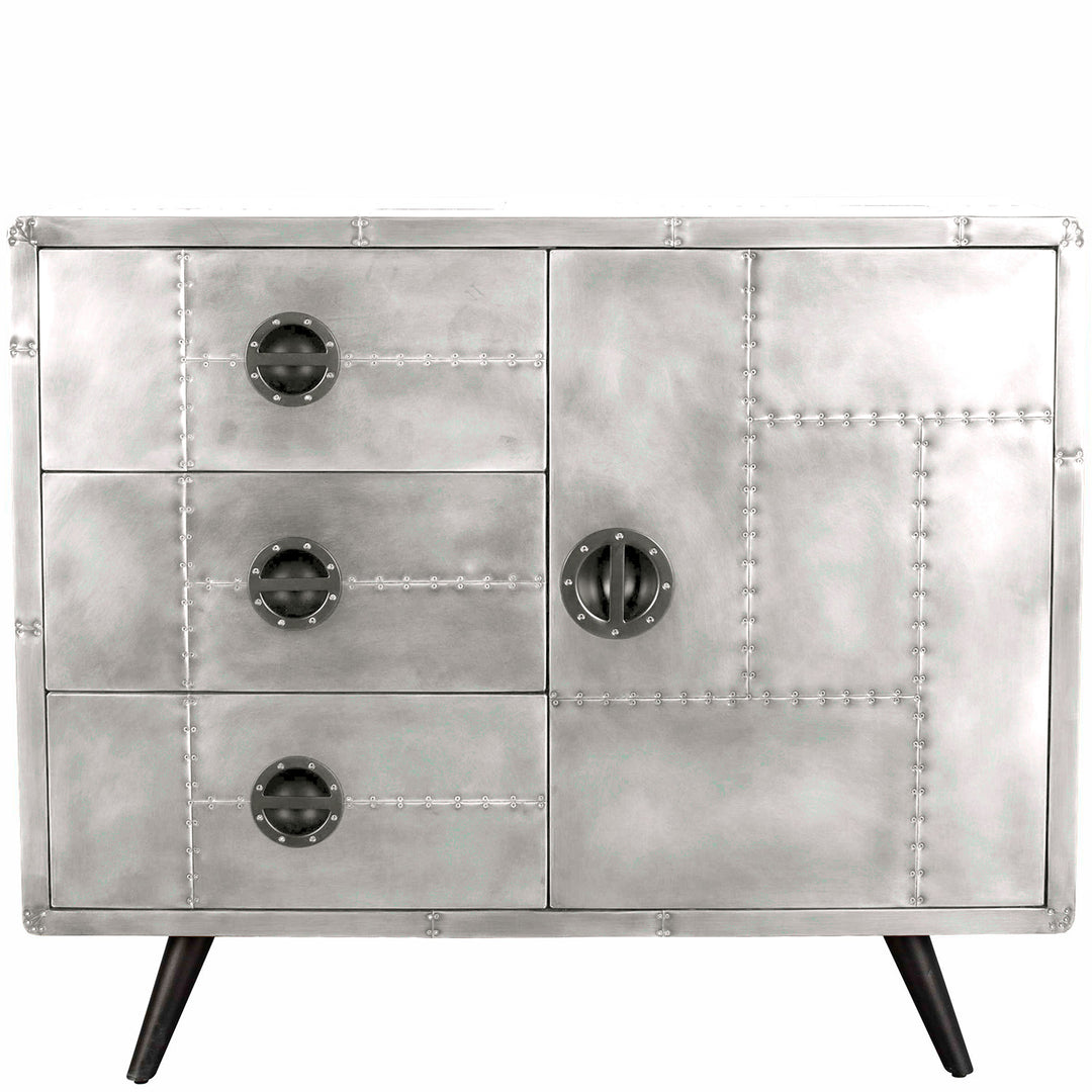 Vintage Aluminium Drawer Storage Cabinet JETBRASS