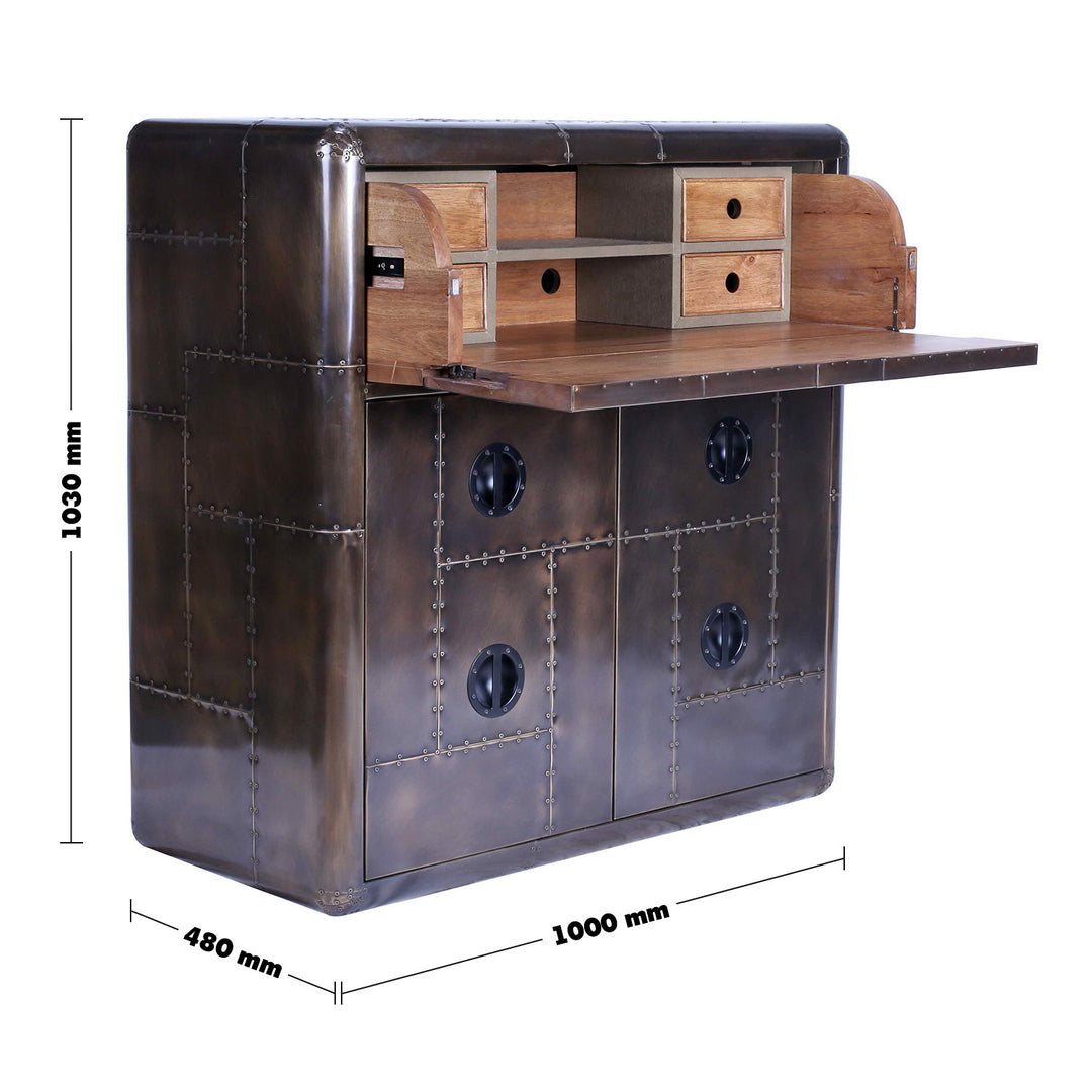 Vintage Aluminium Storage Cabinet And Study Desk JETBRASS Size Chart