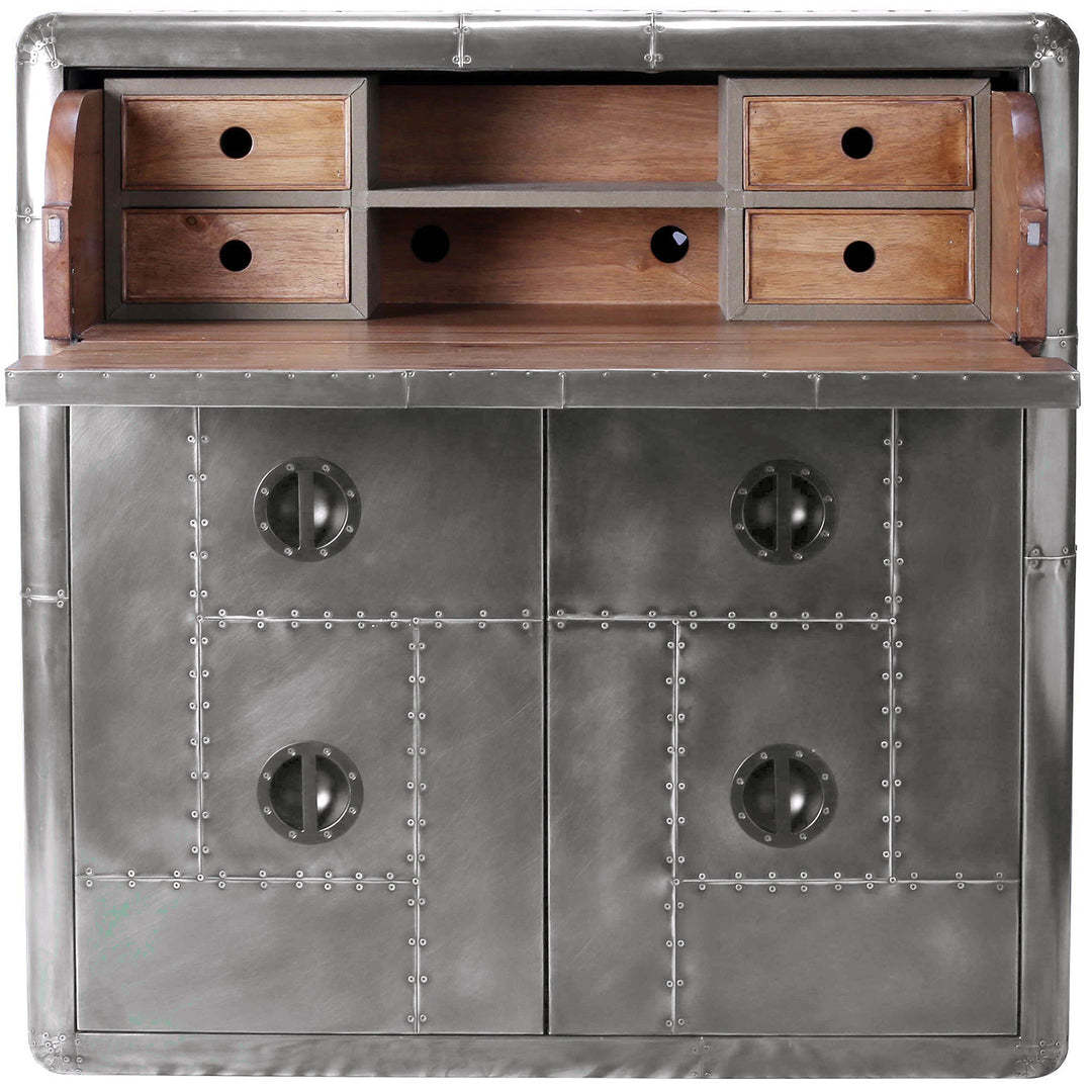 Vintage Aluminium Storage Cabinet And Study Desk JETBRASS