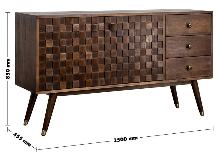 Vintage Poplar Wood Drawer Cabinet LEON Size Chart