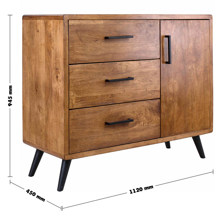 Vintage Rubber Wood Side Cabinet SERB Size Chart
