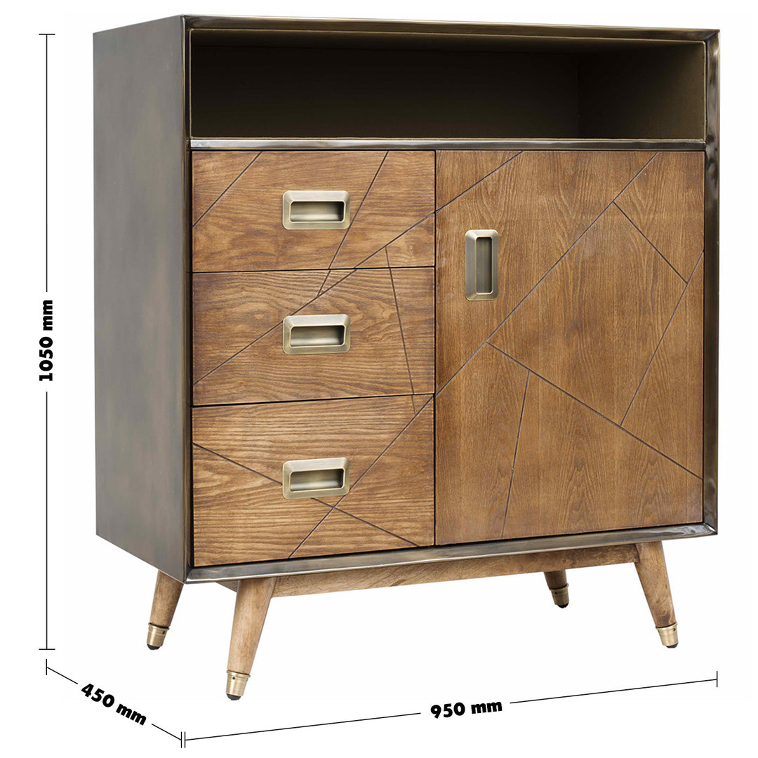 Vintage Canvas And Wooden Storage Cabinet VINTAGE BRASS Size Chart