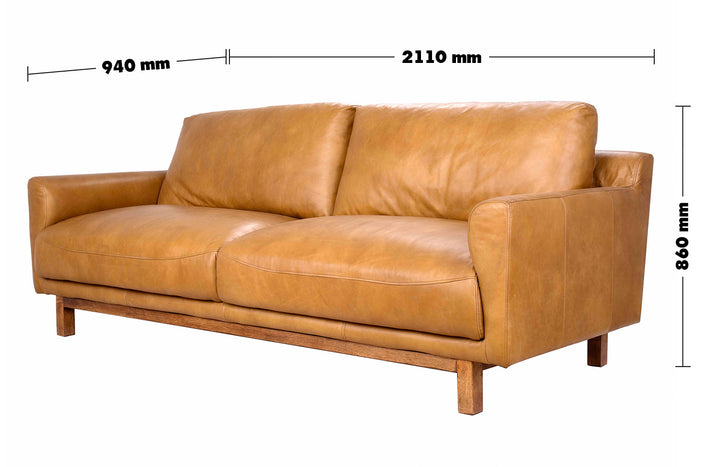 Vintage Genuine Leather 3 Seater Sofa RW And NUT TER Size Chart