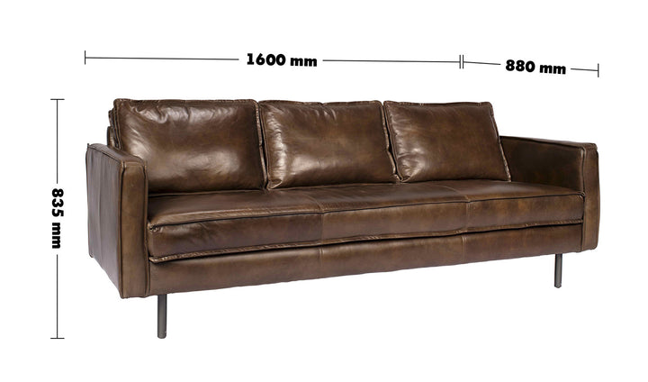 Vintage Genuine Leather 2 Seater Sofa BELGIAN Size Chart