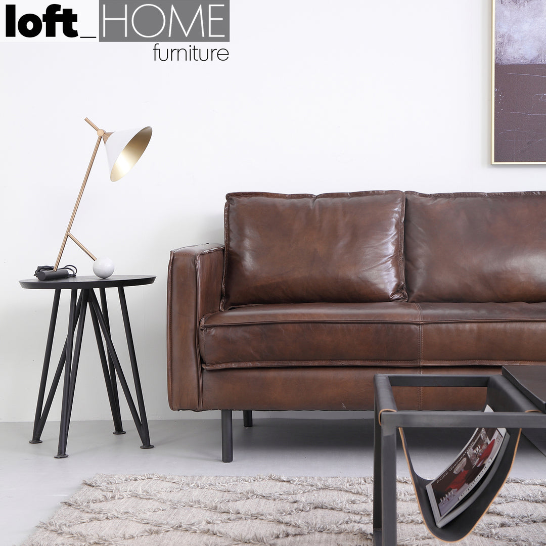 Vintage Genuine Leather L Shape Sofa BELGIAN Situational