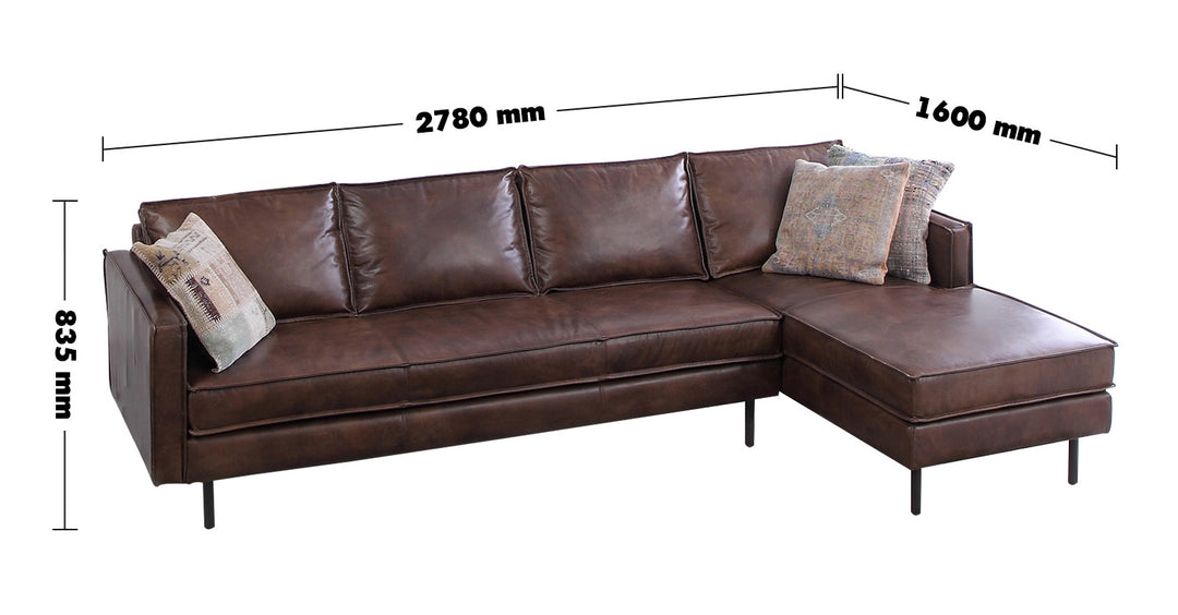 Vintage Genuine Leather L Shape Sofa BELGIAN Size Chart
