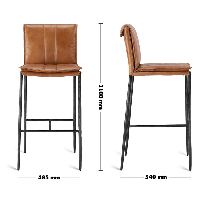 Vintage Genuine Leather Bar Chair LUX Size Chart