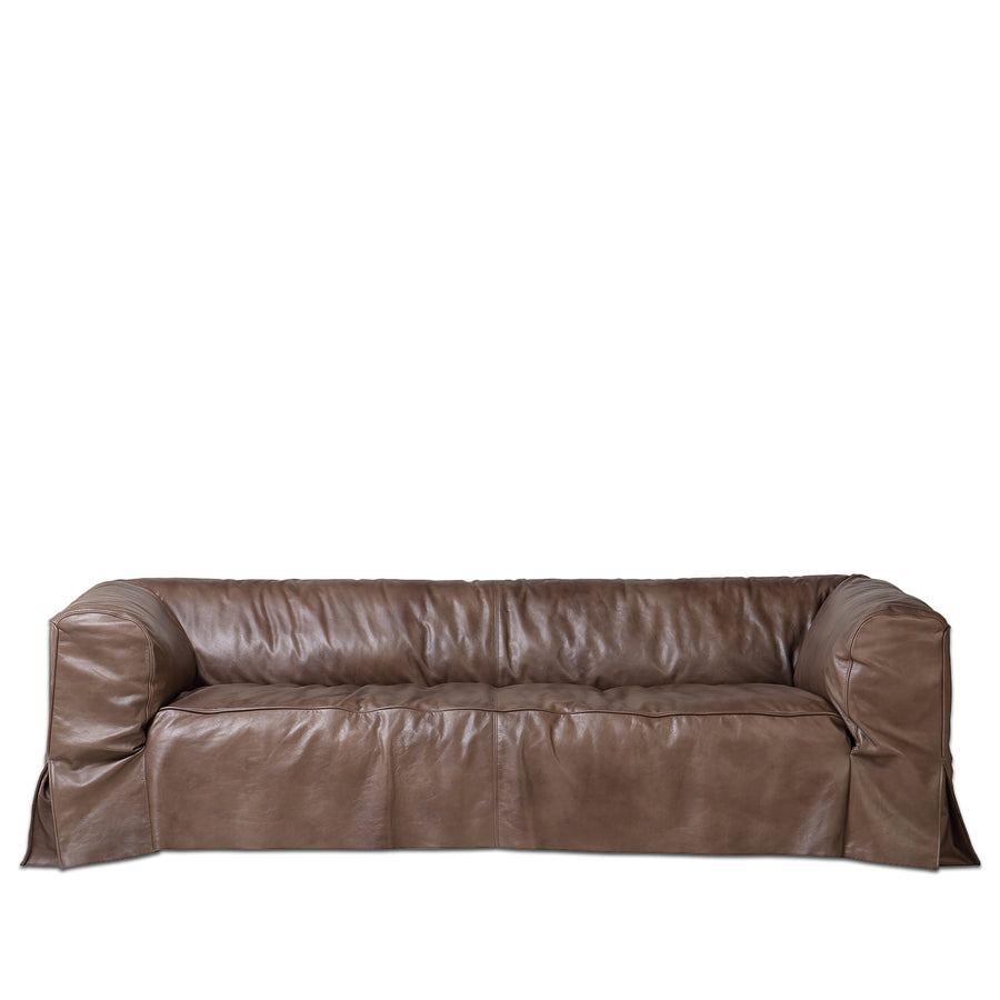 Vintage Genuine Leather 3 Seater Sofa EAMES White Background