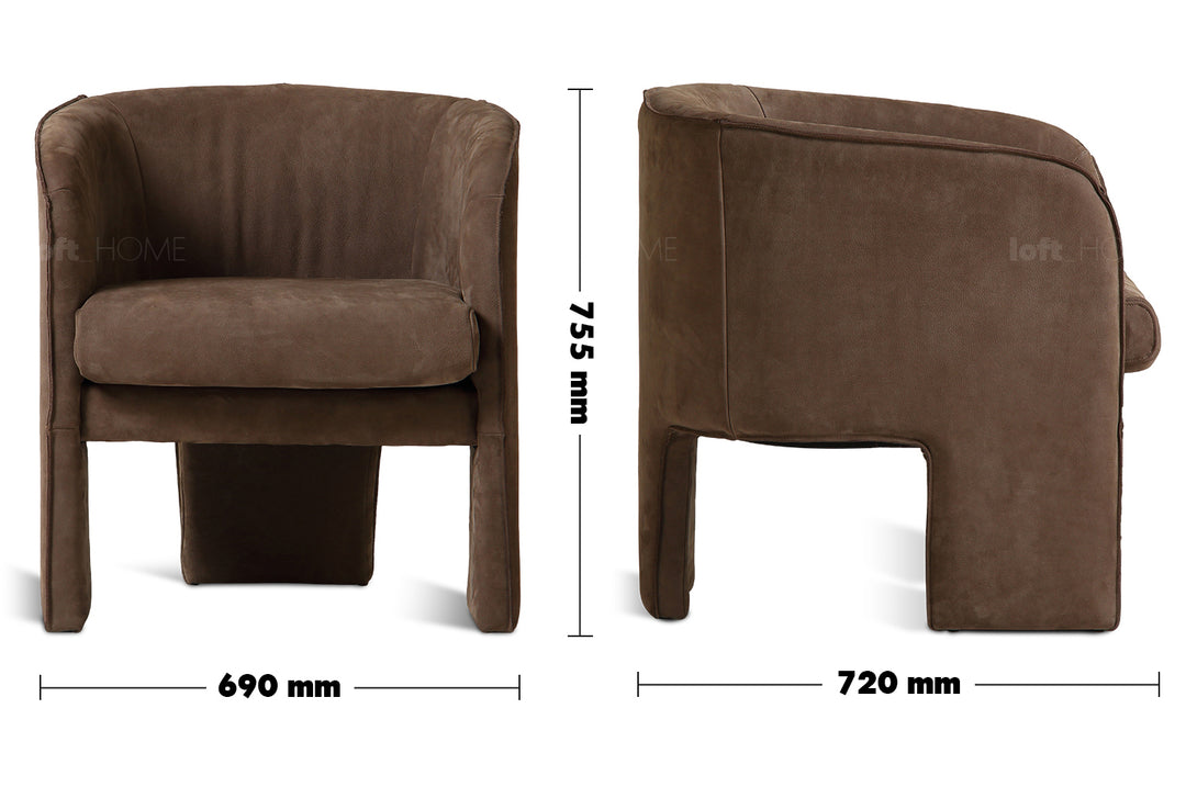 Vintage Genuine Leather 1 Seater Sofa VINTAGE JOY Size Chart