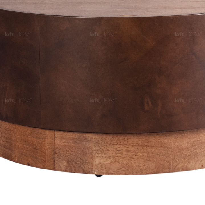 Vintage Genuine Leather Coffee Table RUSTIC RETRO Panoramic