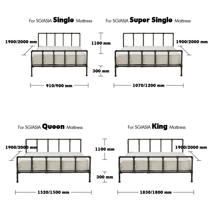 Industrial Steel Bed PIPE Size Chart