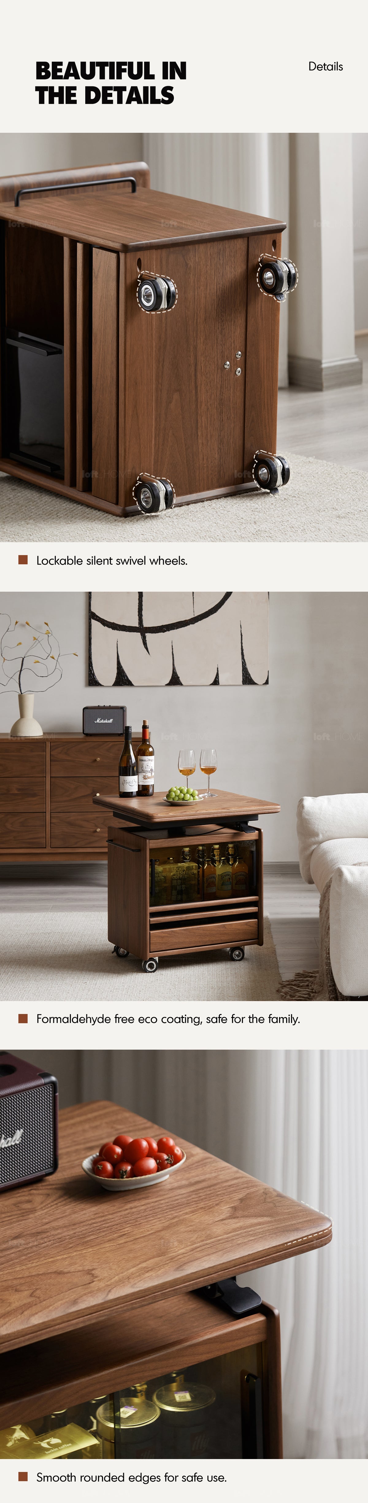 Japandi Walnut Wood Extendable Height Adjustable Coffee Table MIRROR LAKE Good to Know - 14