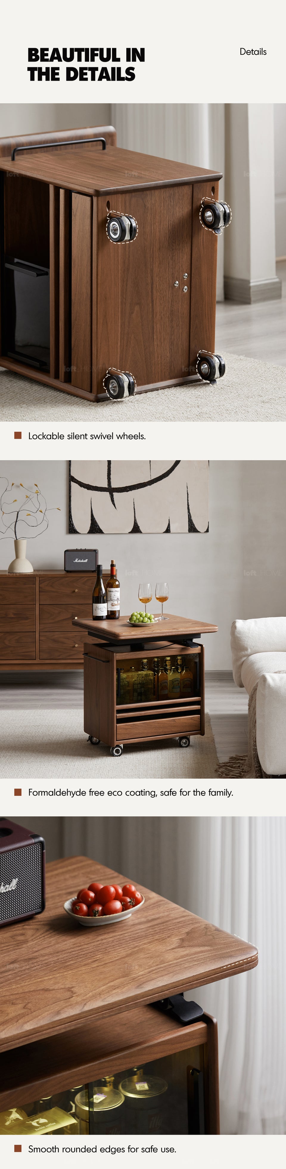 Japandi Walnut Wood Extendable Height Adjustable Coffee Table MIRROR LAKE More Details and Instruction_14