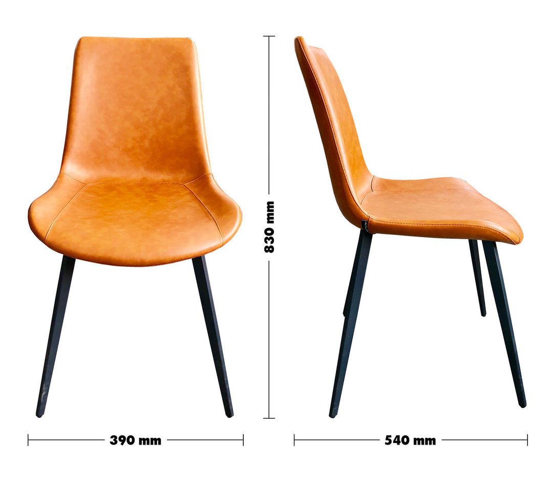 (Fast Delivery) Modern Leather Dining Chair METAL MAN N1 Size Chart