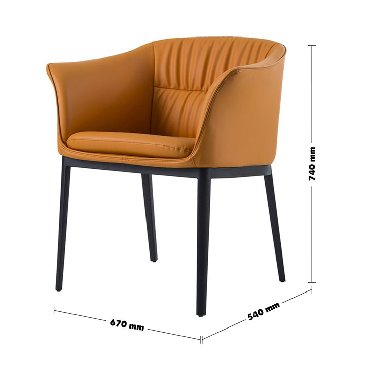 Modern Leather Dining Chair METAL MAN N8 Size Chart