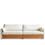 Japandi Boucle Fabric Pine Wood Storage 4 Seater Sofa KANGAROO
