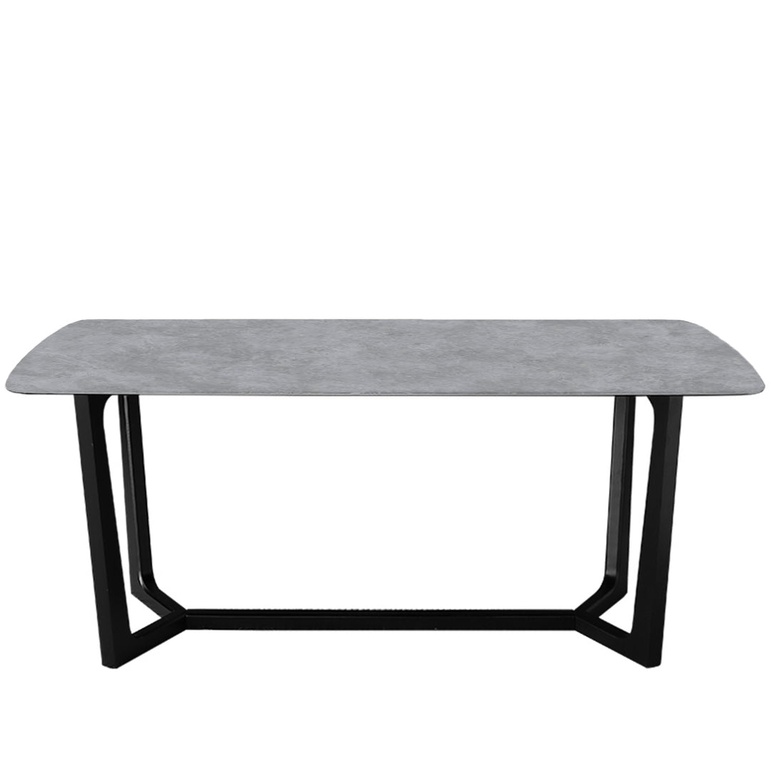 Modern sintered stone dining table chelsea black layered structure.