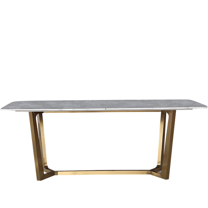 Modern sintered stone dining table chelsea gold layered structure.