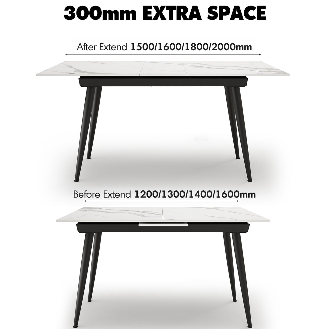Modern Extendable Sintered Stone Dining Table NIEVE