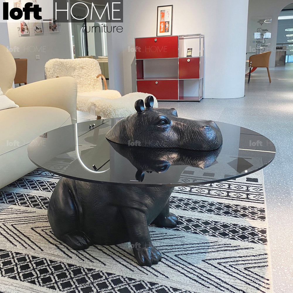 Modern Tempered Glass Coffee Table HIPPO Primary Product