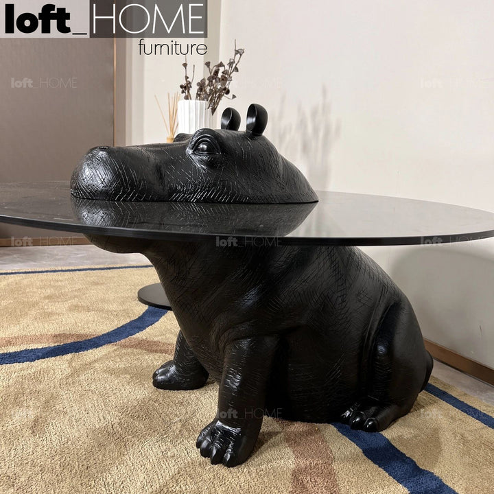 Modern Tempered Glass Coffee Table HIPPO Color Variant