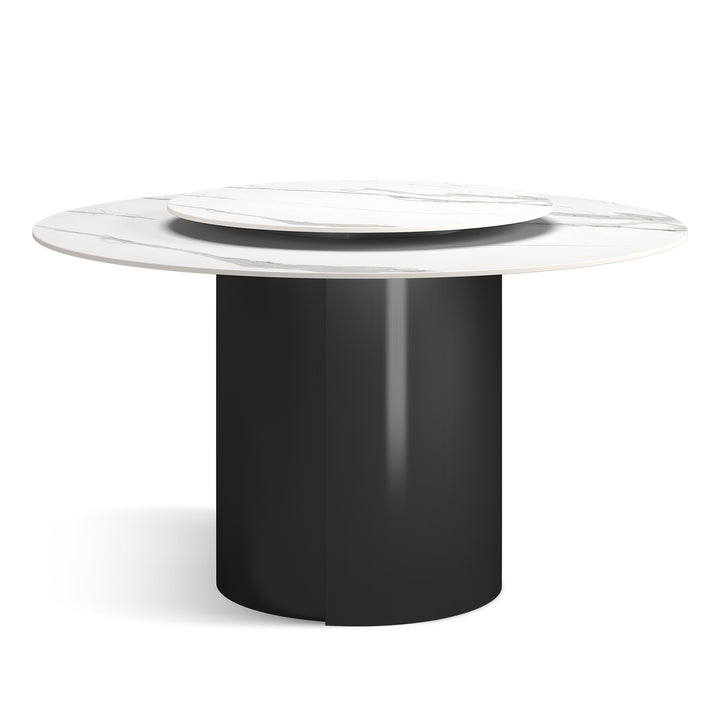 Modern Sintered Stone Round Dining Table TITAN White Background