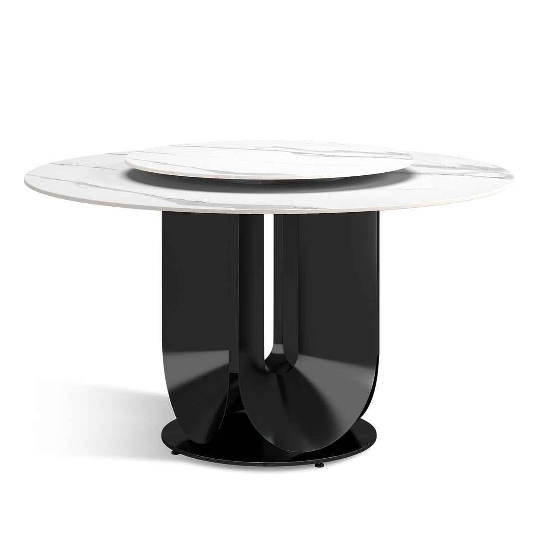 Modern Sintered Stone Round Dining Table HUGO Close-up