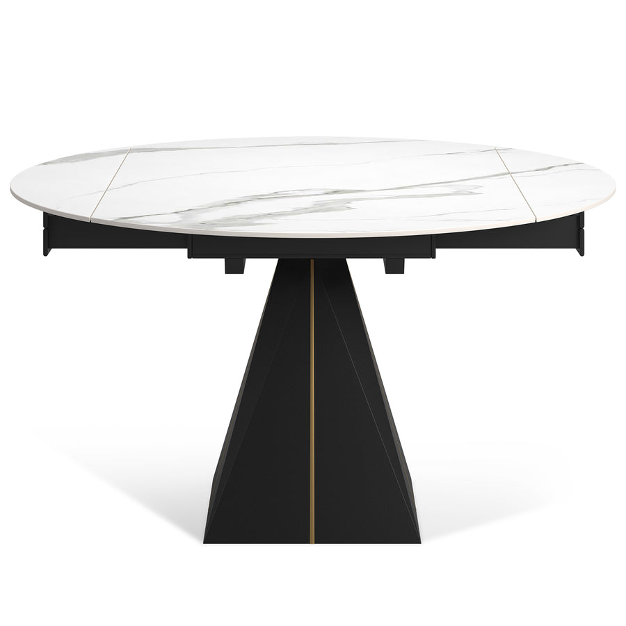 Modern Extendable Sintered Stone Round Dining Table EGYPT White Background