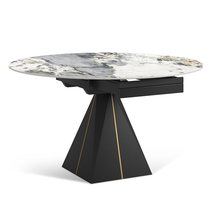 Modern Extendable Sintered Stone Round Dining Table EGYPT Layered