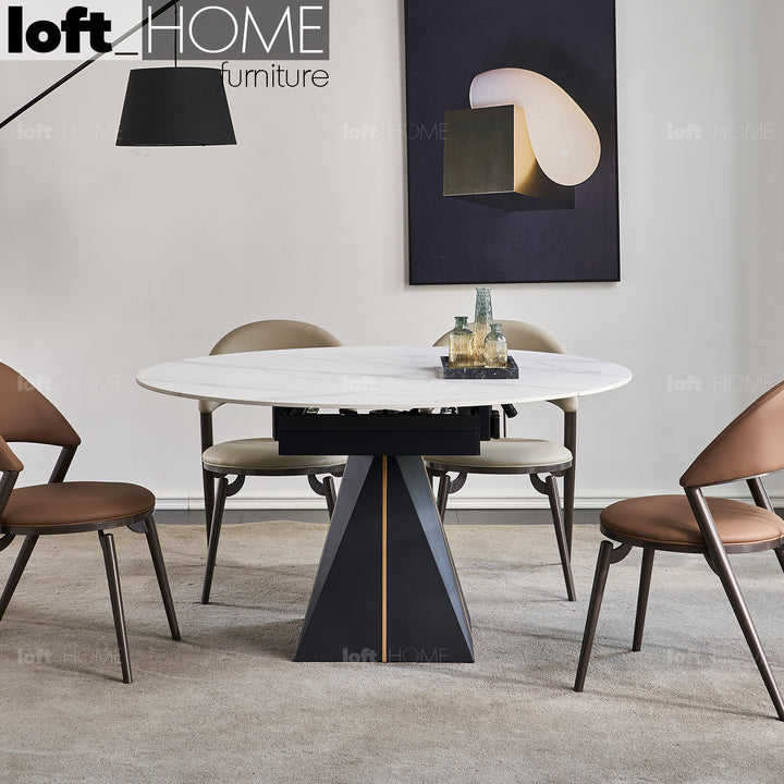 Modern Extendable Sintered Stone Round Dining Table EGYPT Primary Product
