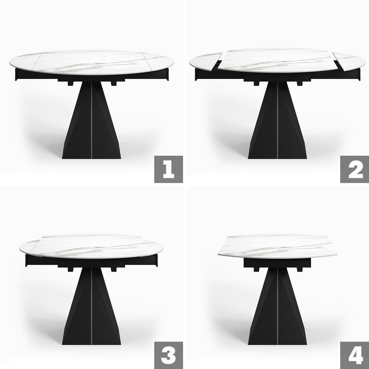 Modern Extendable Sintered Stone Round Dining Table EGYPT Close-up